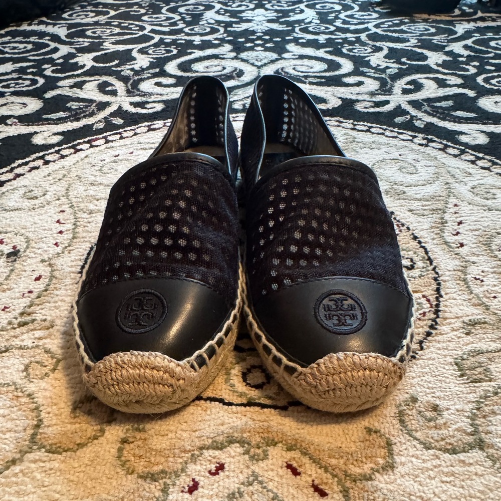 New Tory Burch Grenada A-Line Espadrille Flats with Woven Sole size 38